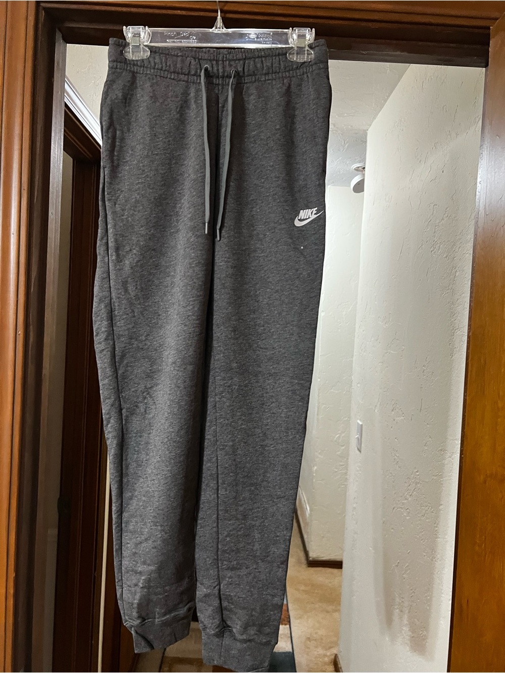 Nike Kids Charcoal Gray Fleece Joggers with Drawstring